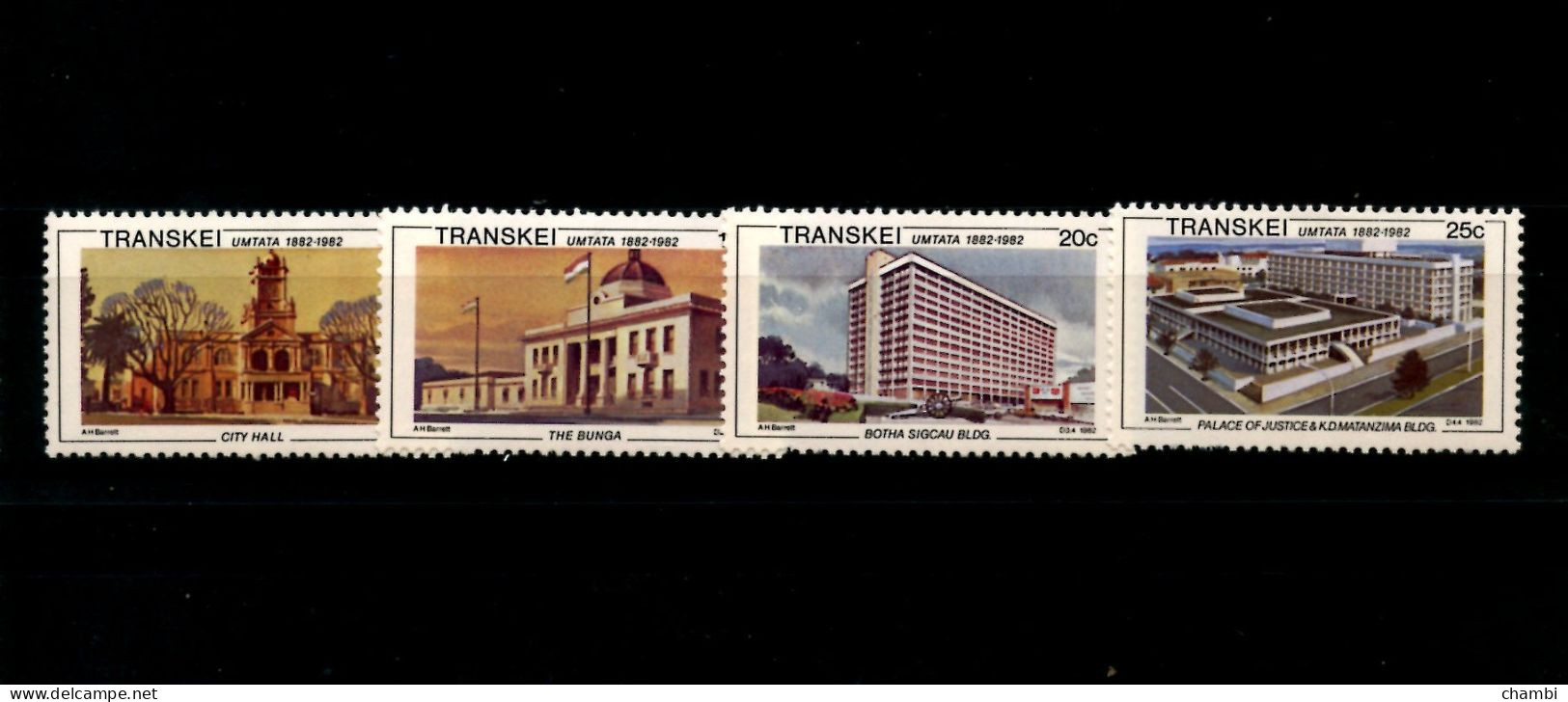 Transkei 1 Série De 4 Timbres Tourisme Monuments Architecture Découverte Du Pays - Transkei