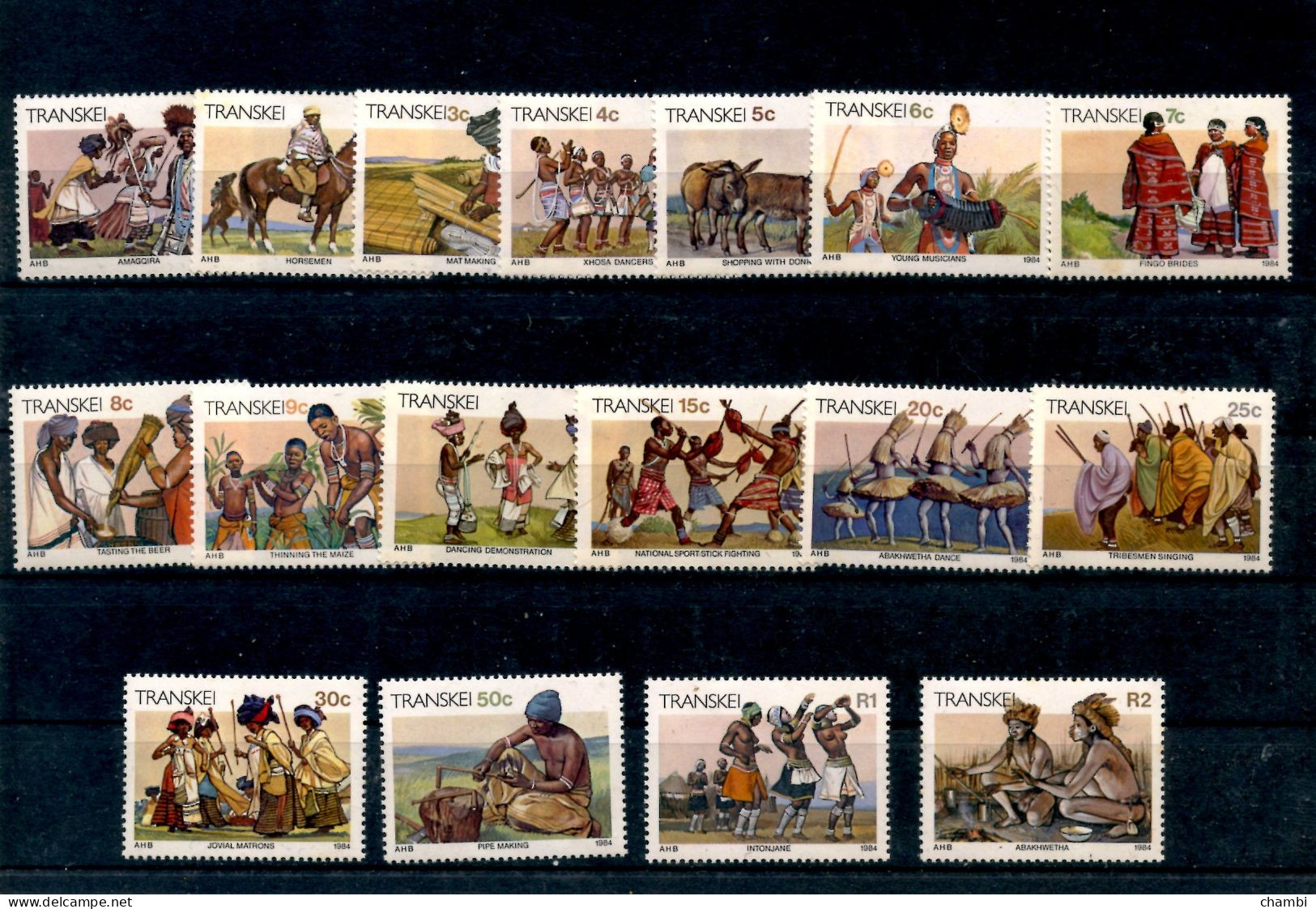 Transkei 1 Série Complète De 17 Timbres Tourisme Vie Traditionnelle Découverte Du Pays - Transkei