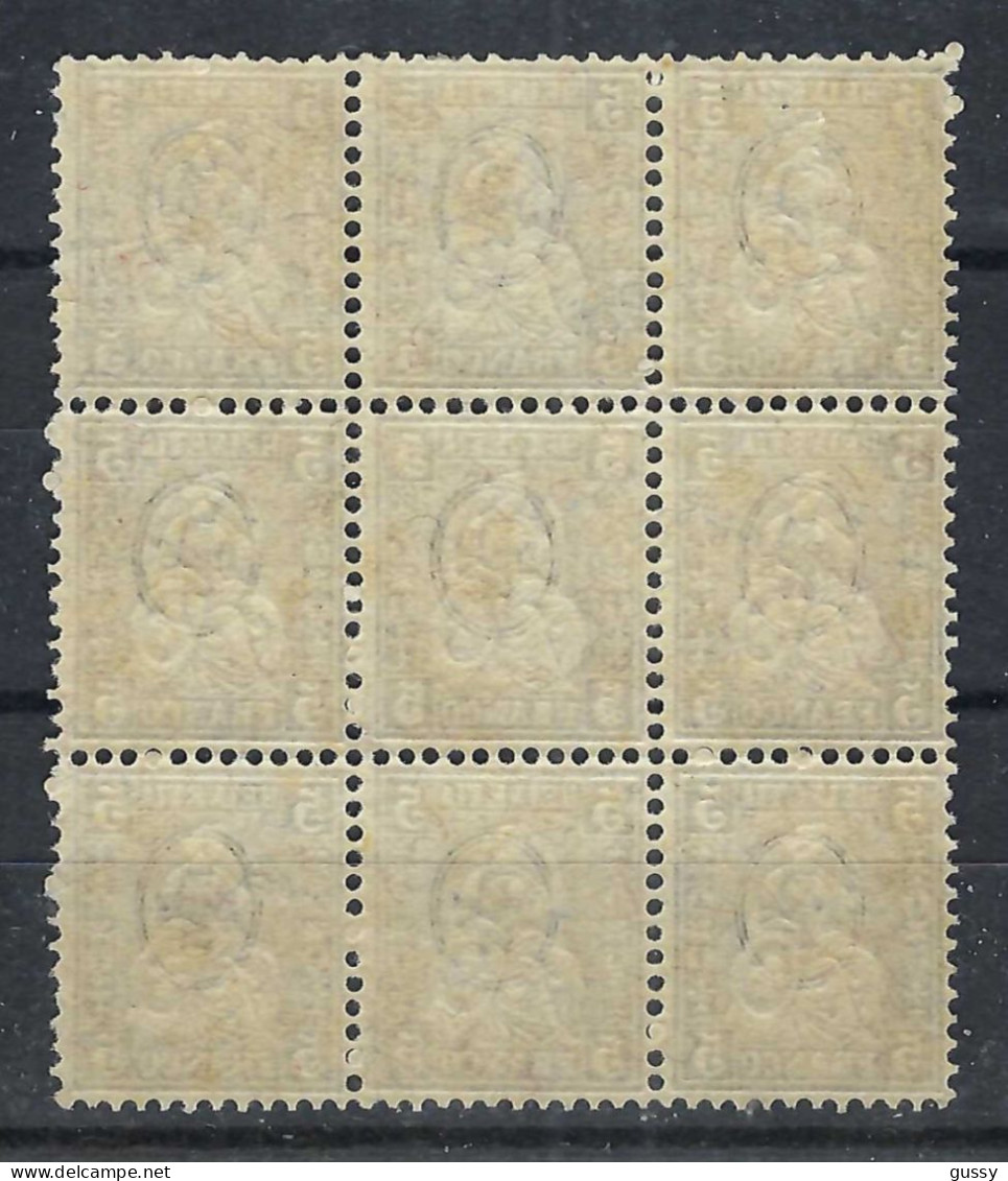 SUISSE Ca.1882: Le ZNr. 45.2.01 (Doppelprägung) Au Centre D'un Bloc De 9 Du 45, Neufs**, Forte Cote - Unused Stamps