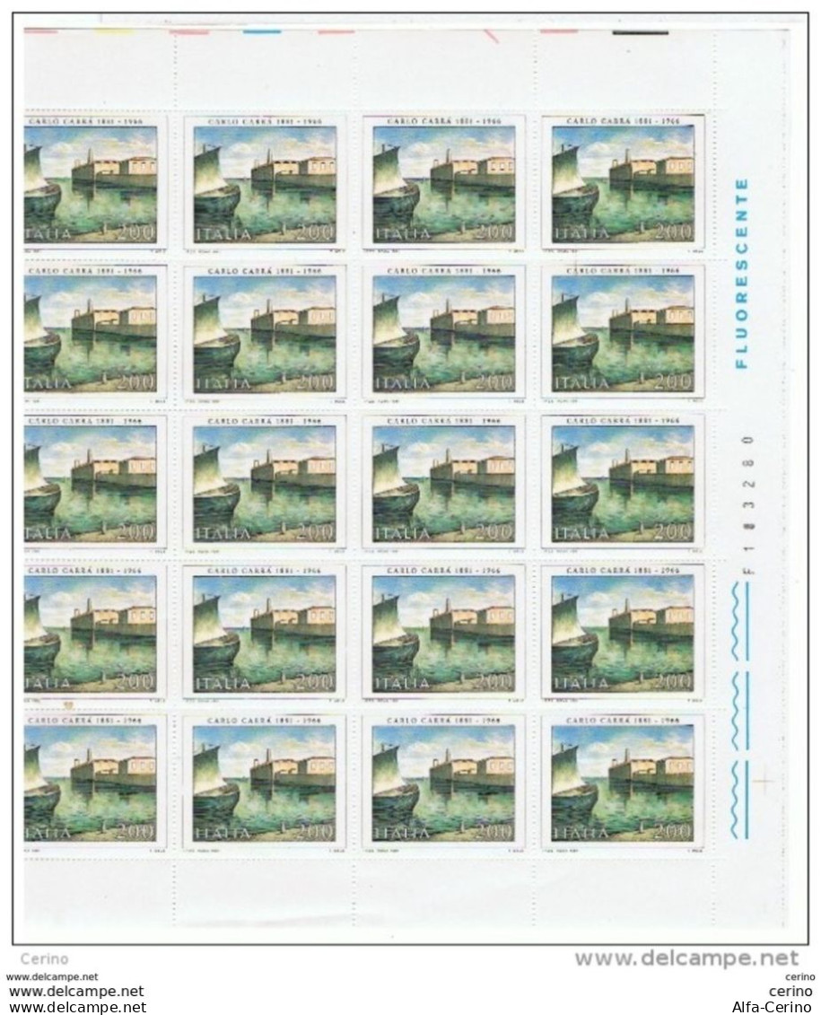 REPUBBLICA:  1981  ARTE  ITALIANA  -  S. CPL. 2  VAL. FGL. 25  N. -  SASS. 1571/72 - Full Sheets