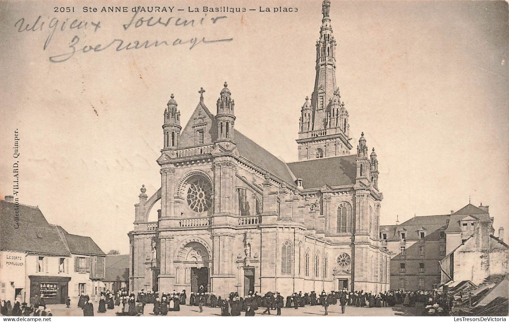 FRANCE - Ste Anne D'Auray - La Basilique - La Place - Animé - Dos Non Divisé - Carte Postale Ancienne - Sainte Anne D'Auray