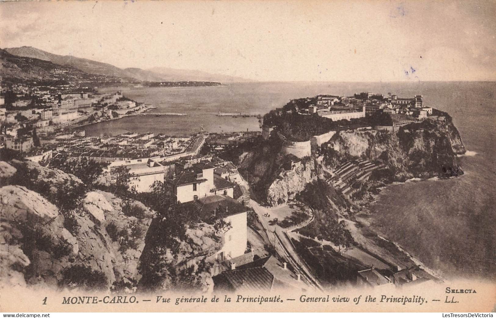 MONACO - Monte Carlo - Vue Générale De La Principauté - Carte Postale Ancienne - Monte-Carlo