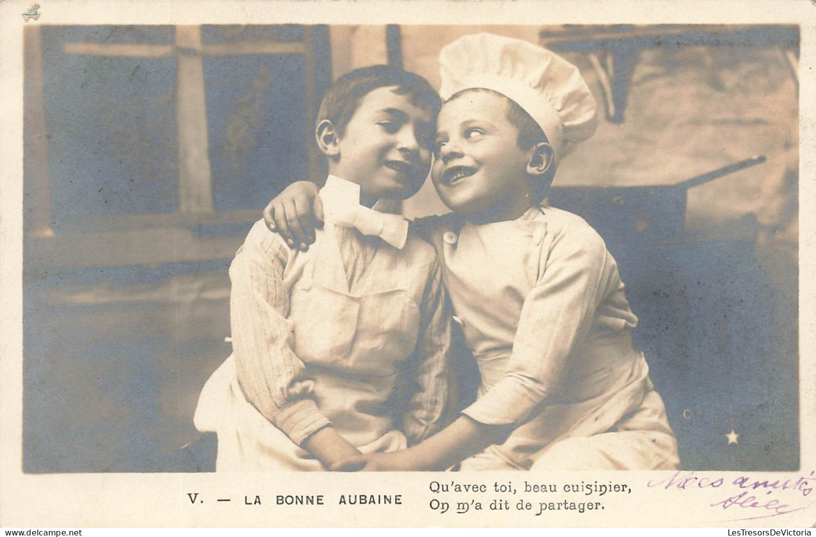 ENFANTS - La Bonne Aubaine - Garçons Cuisiniers - Carte Postale Ancienne - Other & Unclassified