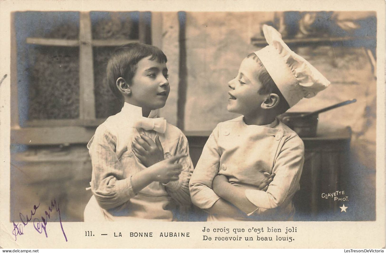 ENFANTS - La Bonne Aubaine - Garçons Cuisiniers -  Je Crois Que C'est Bien Joli - Carte Postale Ancienne - Andere & Zonder Classificatie