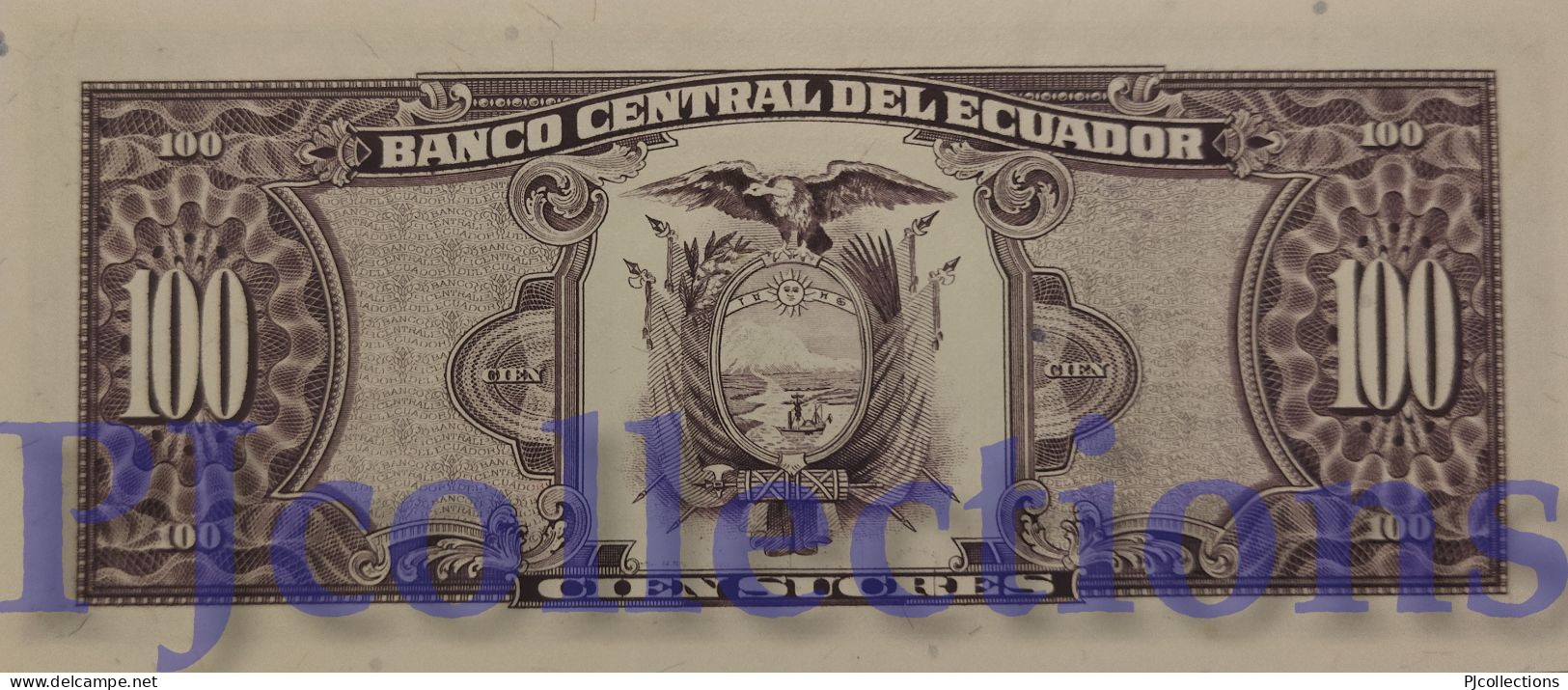 ECUADOR 100 SUCRES 1991 PICK 123Aa UNC - Ecuador