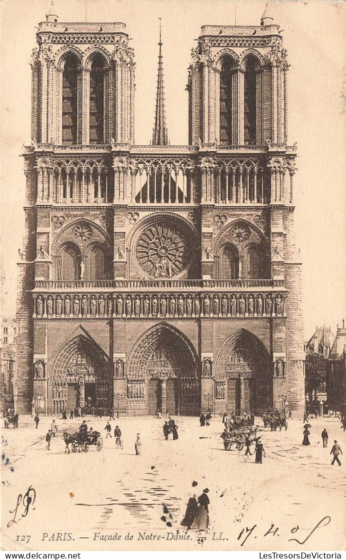 FRANCE - Paris - La Façade De Notre Dame - Carte Postale Ancienne - Notre Dame De Paris