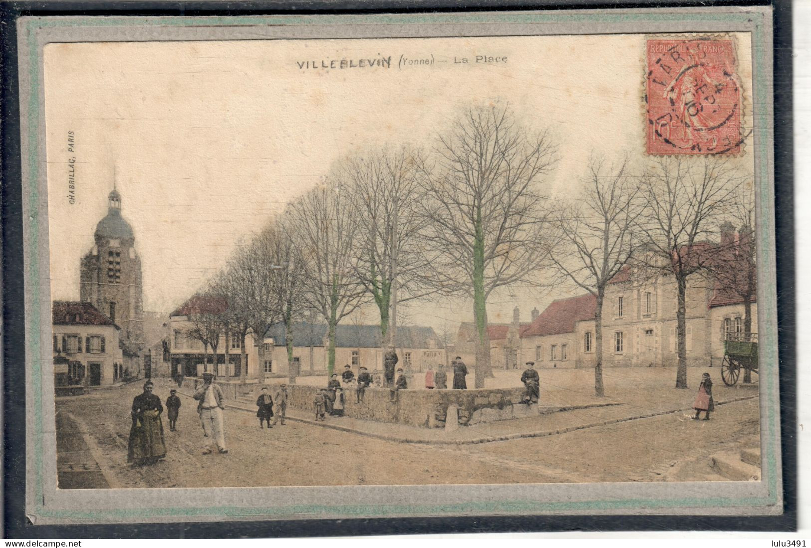 CPA - VILLEBLEVIN (89) - Aspect De La Place En 1906 - Carte Colorisée - Villeblevin
