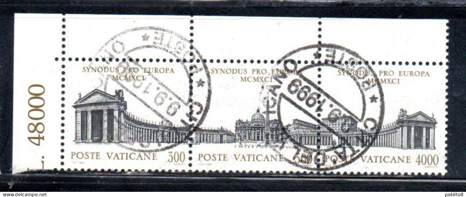 VATICANO VATICAN VATIKAN 1991 ASSEMBLEA SPECIALE PER L'EUROPA SINODO DEI VESCOVI SERIE COMPLETA COMPLETE SET USATA USED - Usati