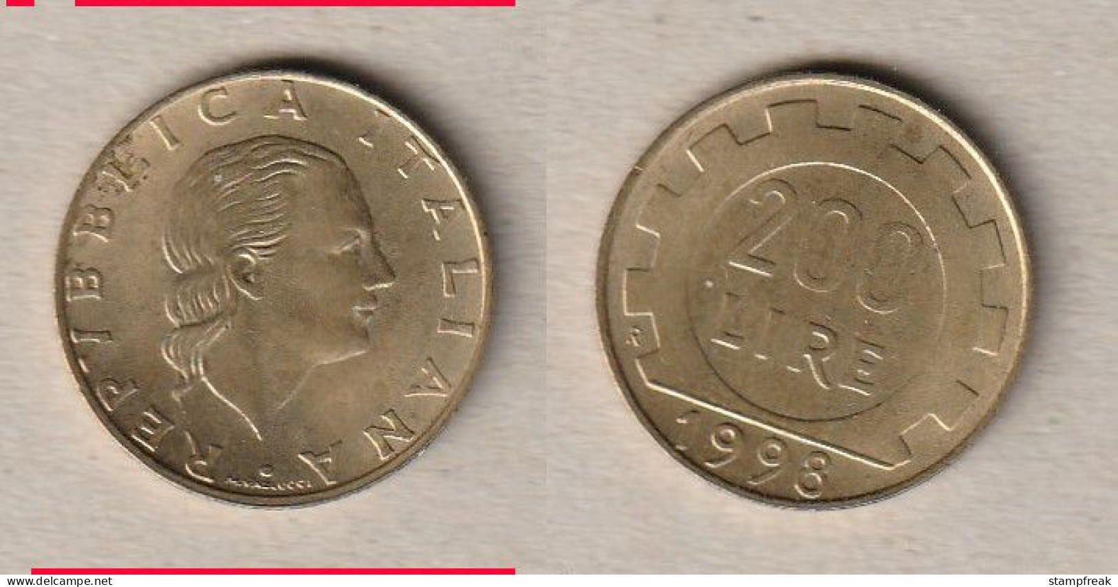 00543) Italien, 200 Lire 1998 - 200 Liras