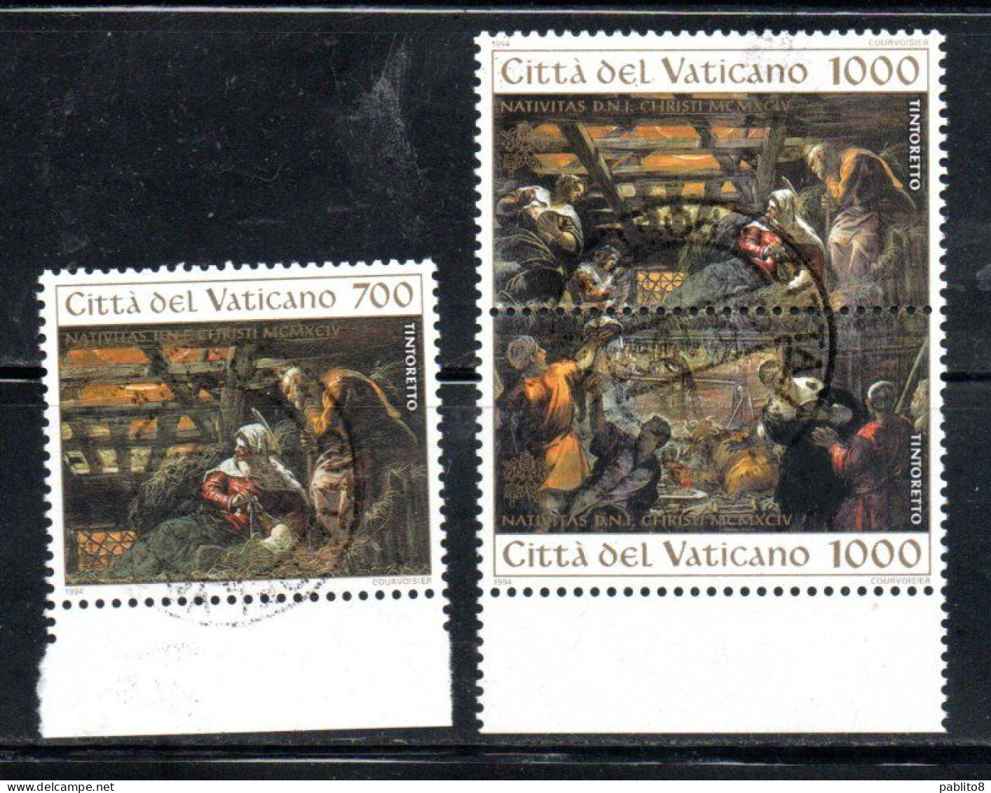 CITTÀ DEL VATICANO VATICAN VATIKAN 1994 NATALE CHRISTMAS NOEL WEIHNACHTEN NAVIDAD SERIE COMPLETA SET USATA USED OBLITERE - Usati