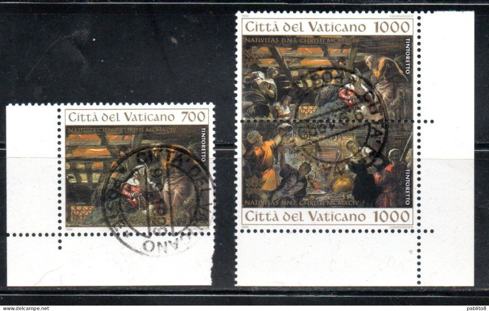 CITTÀ DEL VATICANO VATICAN VATIKAN 1994 NATALE CHRISTMAS NOEL WEIHNACHTEN NAVIDAD SERIE COMPLETA SET USATA USED OBLITERE - Used Stamps