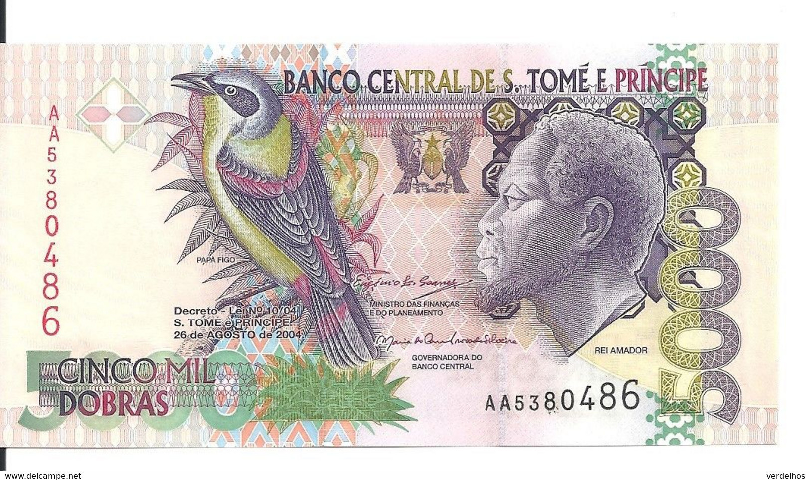 SAO TOME ET PRINCIPE 5000 DOBRAS 2004 UNC P 65 C - San Tomé E Principe