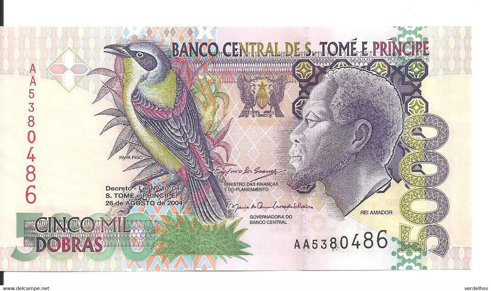 SAO TOME ET PRINCIPE 5000 DOBRAS 2004 UNC P 65 C - Sao Tomé Et Principe