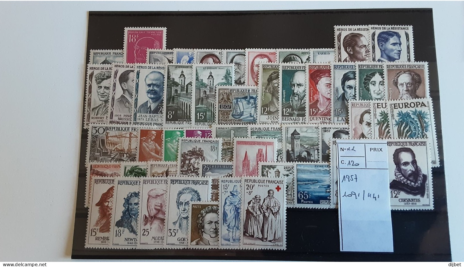 TIMBRE DE FRANCE ANNEE COMPLÈTE 1957 MNH - 1950-1959