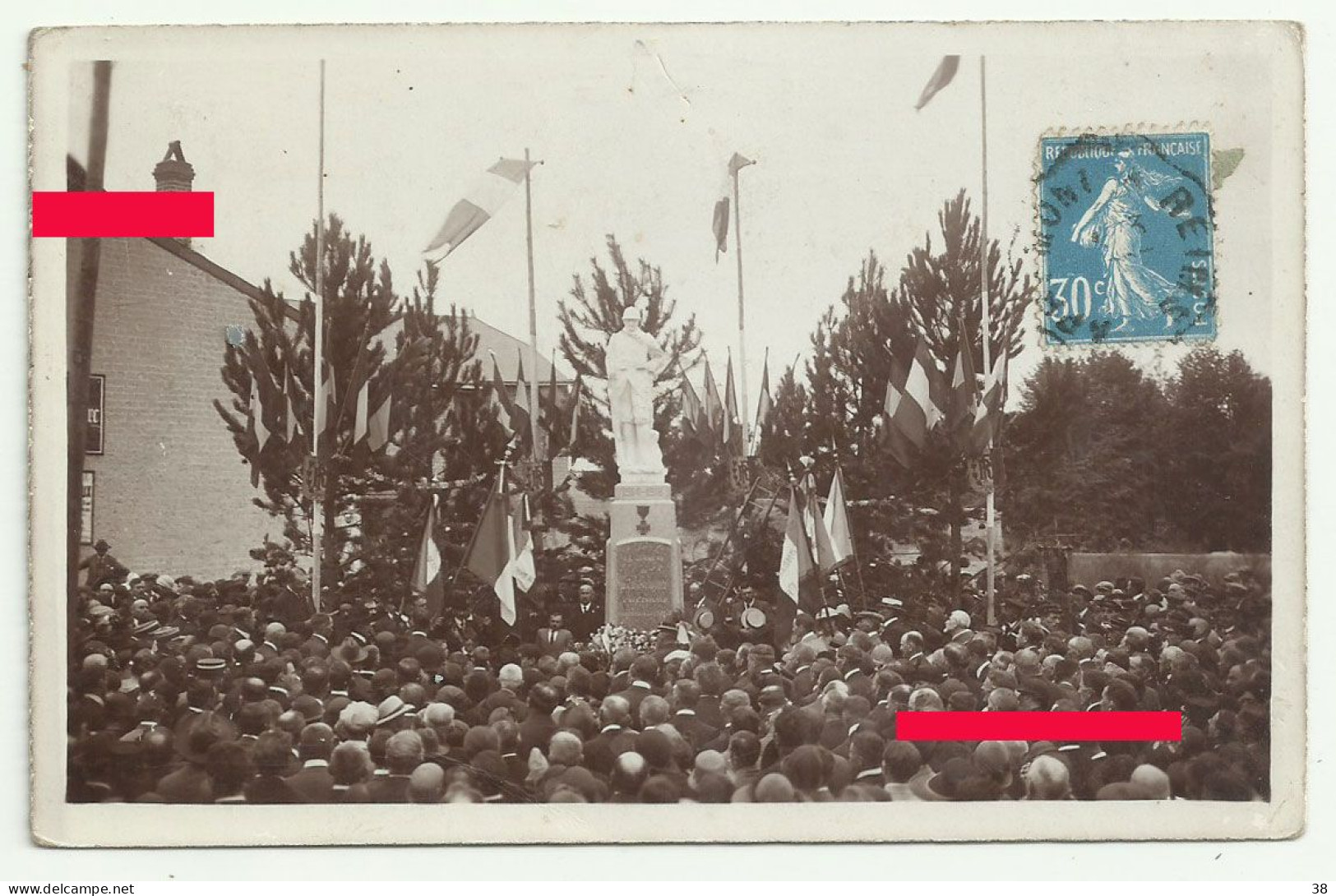 BAZANCOURT Carte Photo Inauguration Du Monument Aux Morts - Bazancourt