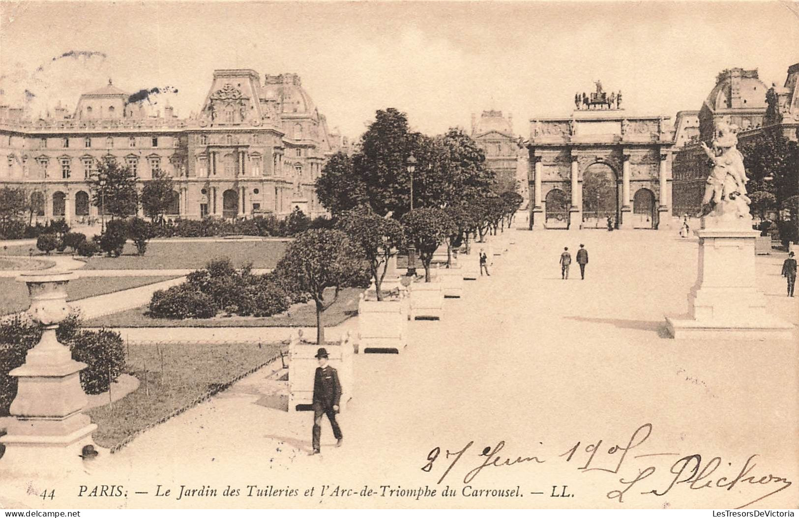 FRANCE - Paris - Le Jardin Des Tuileries Et L'Arc De Triomphe Du Carrousel - Carte Postale Ancienne - Arc De Triomphe