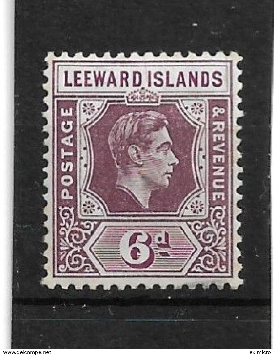 LEEWARD ISLANDS 1938 6d DEEP DULL PURPLE SG 109 LIGHTLY MOUNTED MINT Cat £35 - Leeward  Islands