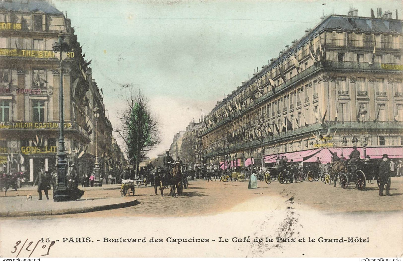 FRANCE - Paris - Boulevard Des Capucines - Le Café De La Paix Et Le Grand Hôtel - Carte Postale Ancienne - Andere & Zonder Classificatie