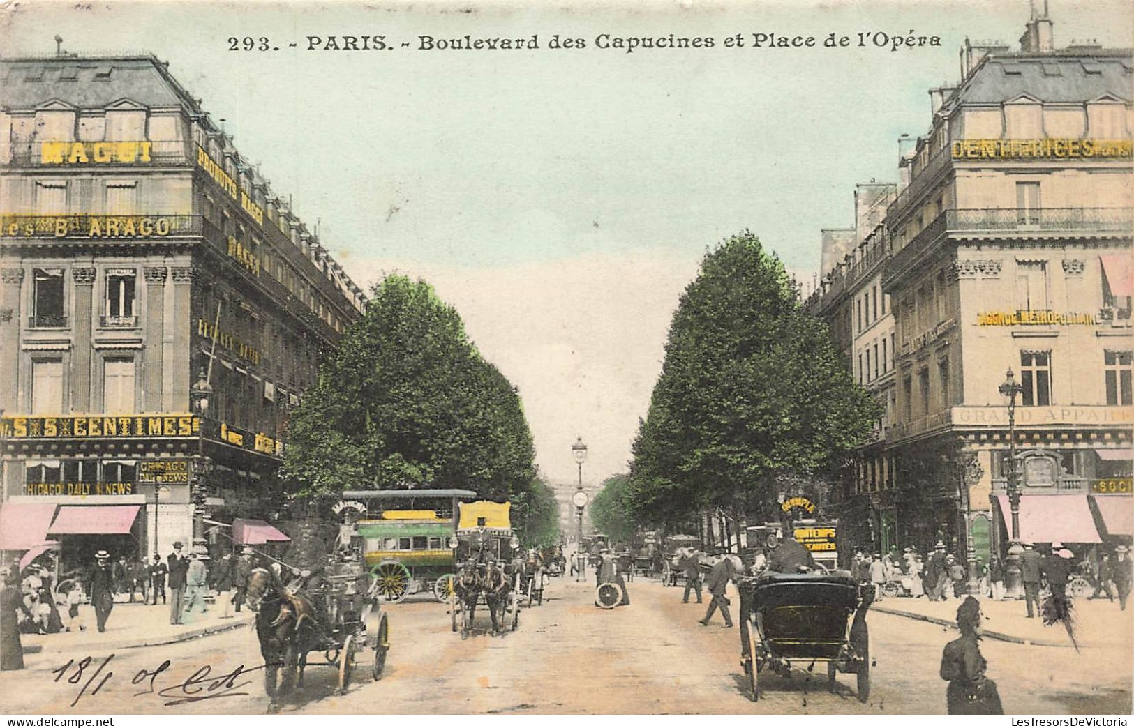 FRANCE - Paris - Boulevard Des Capucines - Place De L'opéra - Carte Postale Ancienne - Andere & Zonder Classificatie