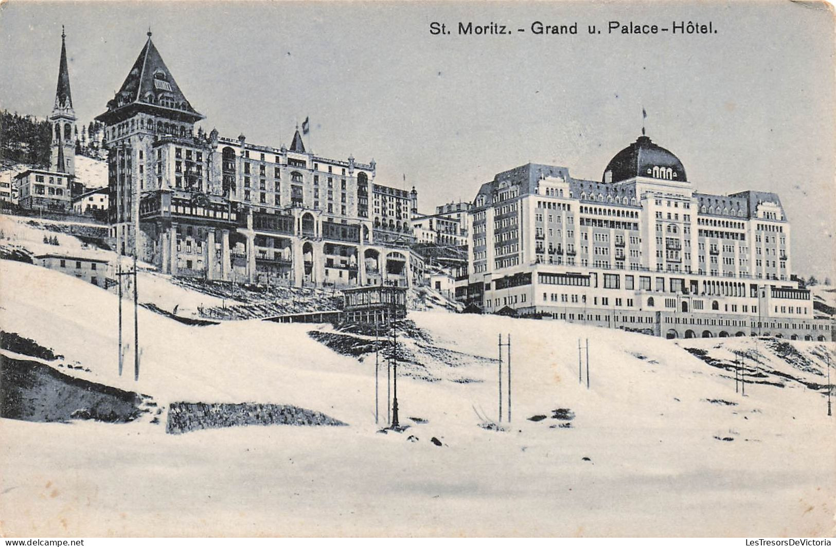 SUISSE - St Moritz - Grand U Palace Hôtel - Plage - Carte Postale Ancienne - Sankt Moritz