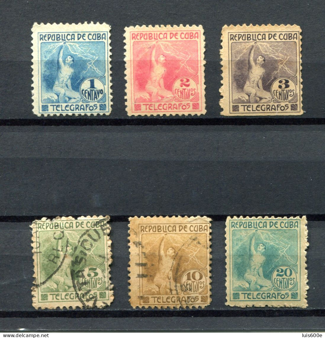 1916.CUBA.TELEGRAFOS.EDIFIL 98/103*/(o).NUEVOS Y USADOS.CATALOGO 82€ - Telegraafzegels