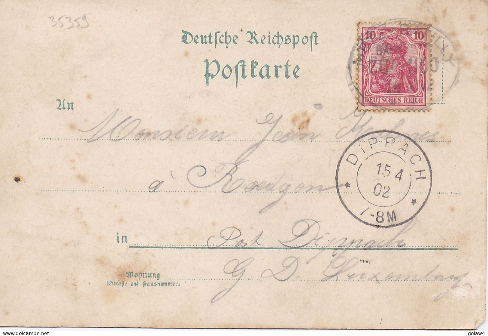 35359# CARTE POSTALE MONUMENT NEY FABERT 1870 1871 Obl METZ BATILLY BAHNPOST ZUG 1100 1902 DIPPACH LUXEMBOURG - Andere & Zonder Classificatie