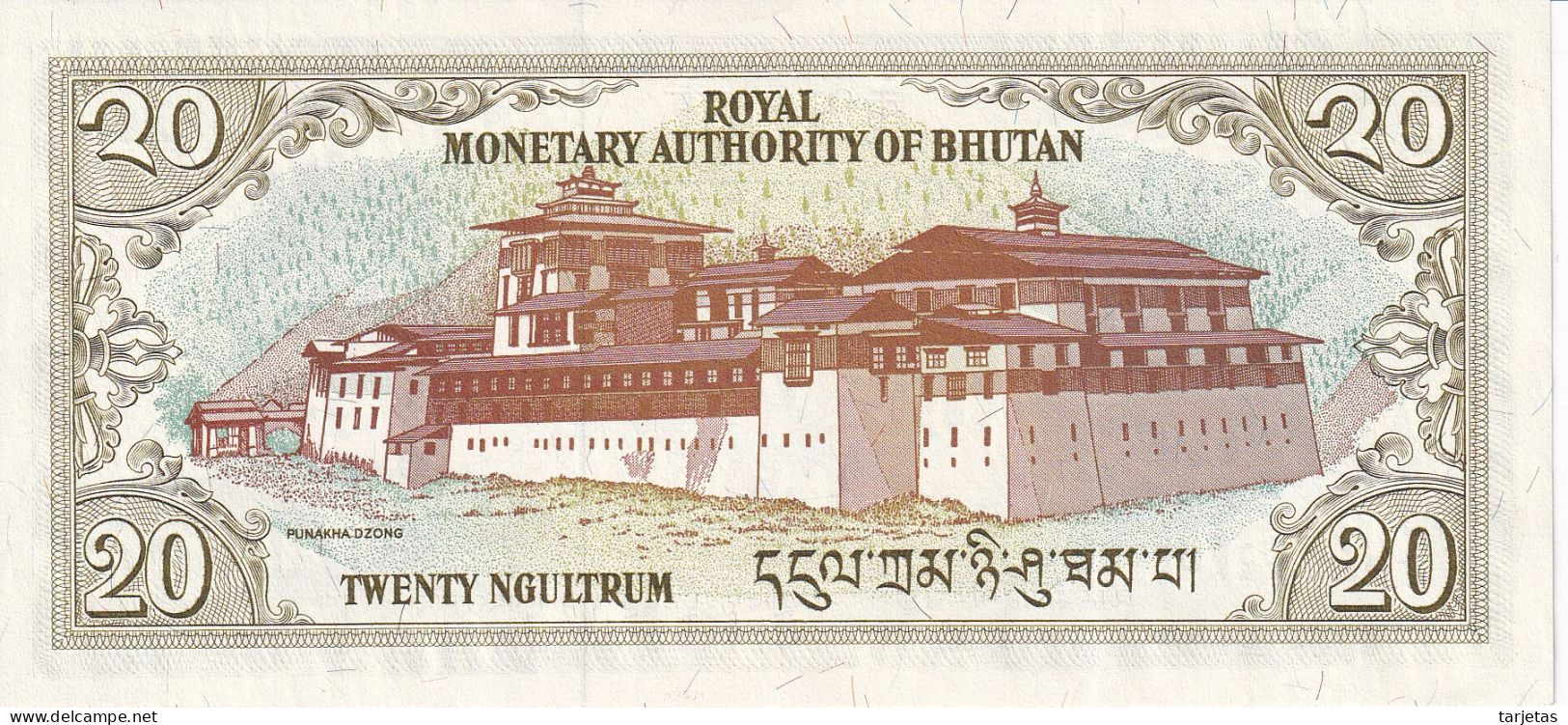 BILLETE DE BHUTAN DE 20 NGULTRUM DEL AÑO 2000 SIN CIRCULAR (UNC) (BANKNOTE) - Bhutan