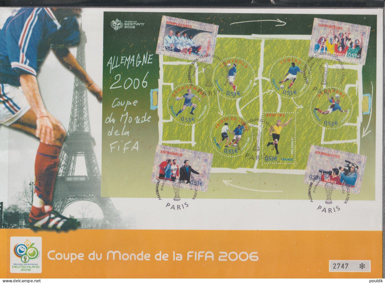 France 2006 FIFA World Cup Football In Germany Souvenir Sheet  Used. Postal Weight Approx 125 Gramms - 2006 – Deutschland