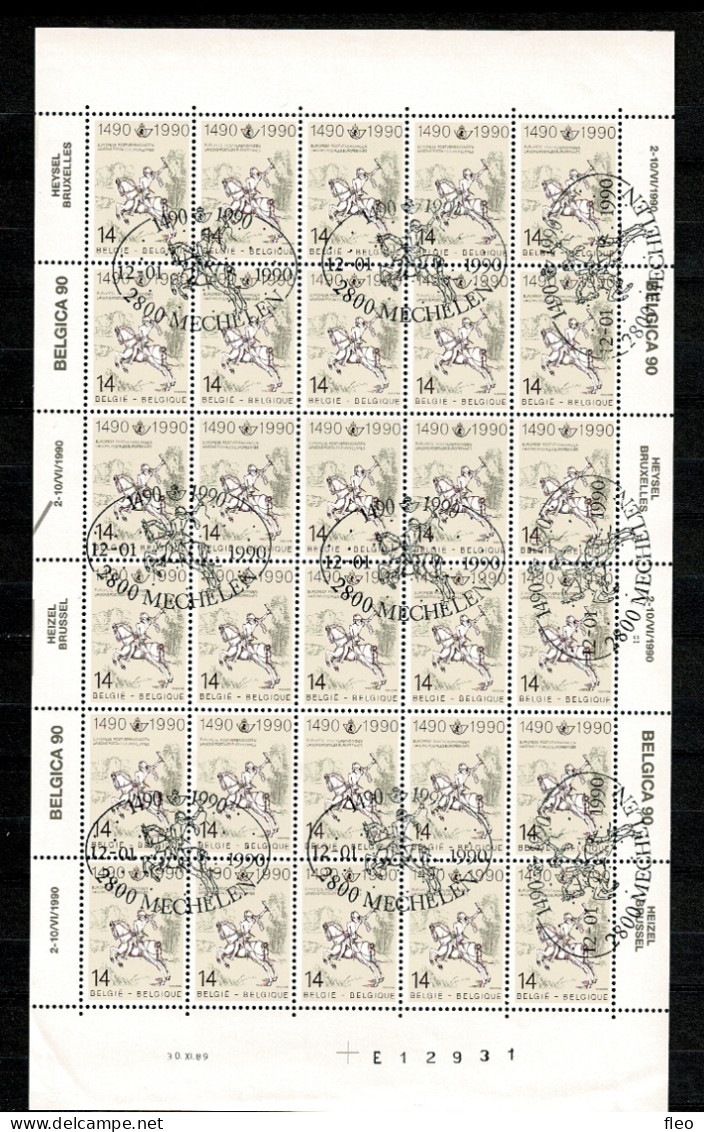 1990 2350 Postfris Met 1édag Stempel/ Feuillet Complete /Volledig Vel : " 1ère Liaison Postale Innsbruck-Malines  " - 1981-1990