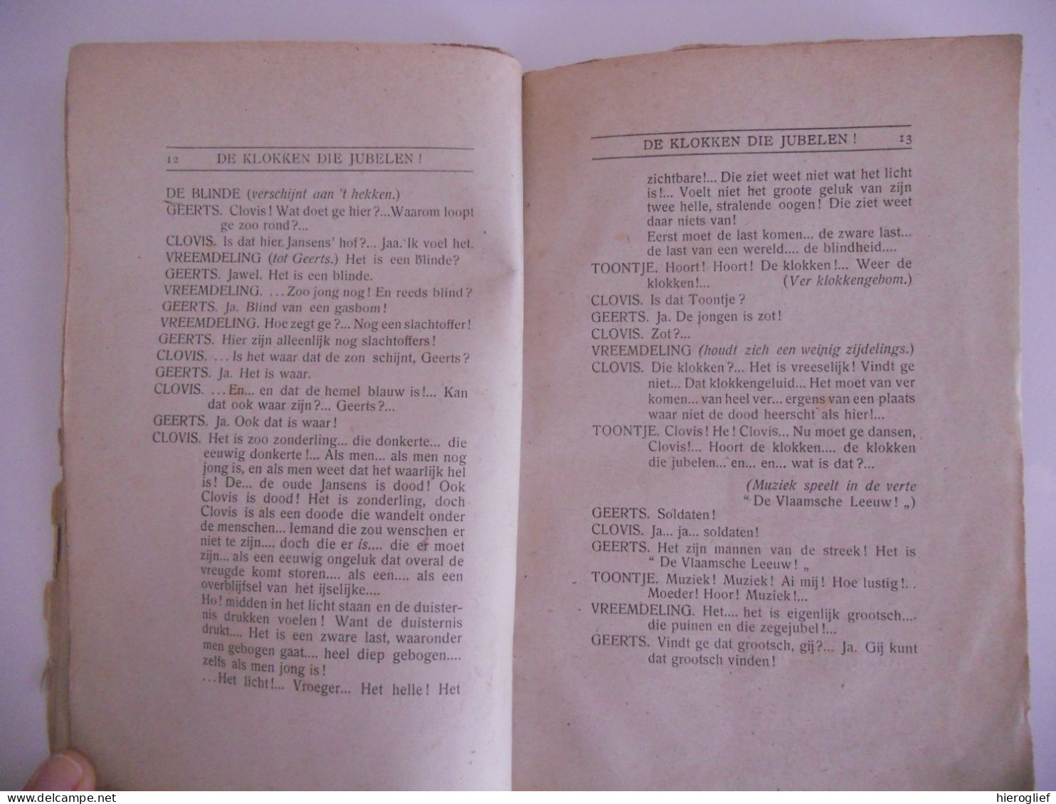 De Klokken Die Jubelen - Spel Van Den Oorlog In één Bedrijf Door Willem Putman ° Waregem + Brugge - Guerra 1914-18