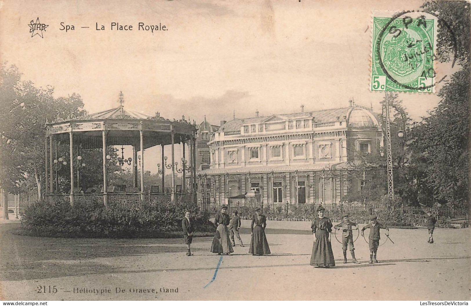 BELGIQUE - Spa - La Place Royale - Kiosque - Animé - Carte Postale Ancienne - Spa