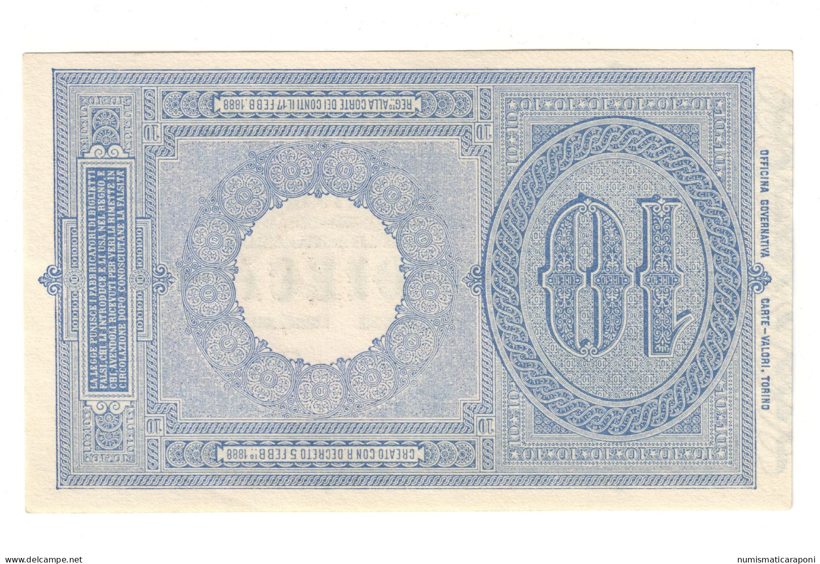 10 Lire Vitt. Em. III° Effige Umberto I° 19 09 1923 Rara Sup/fds Lotto 4211 - Regno D'Italia – 1 Lira