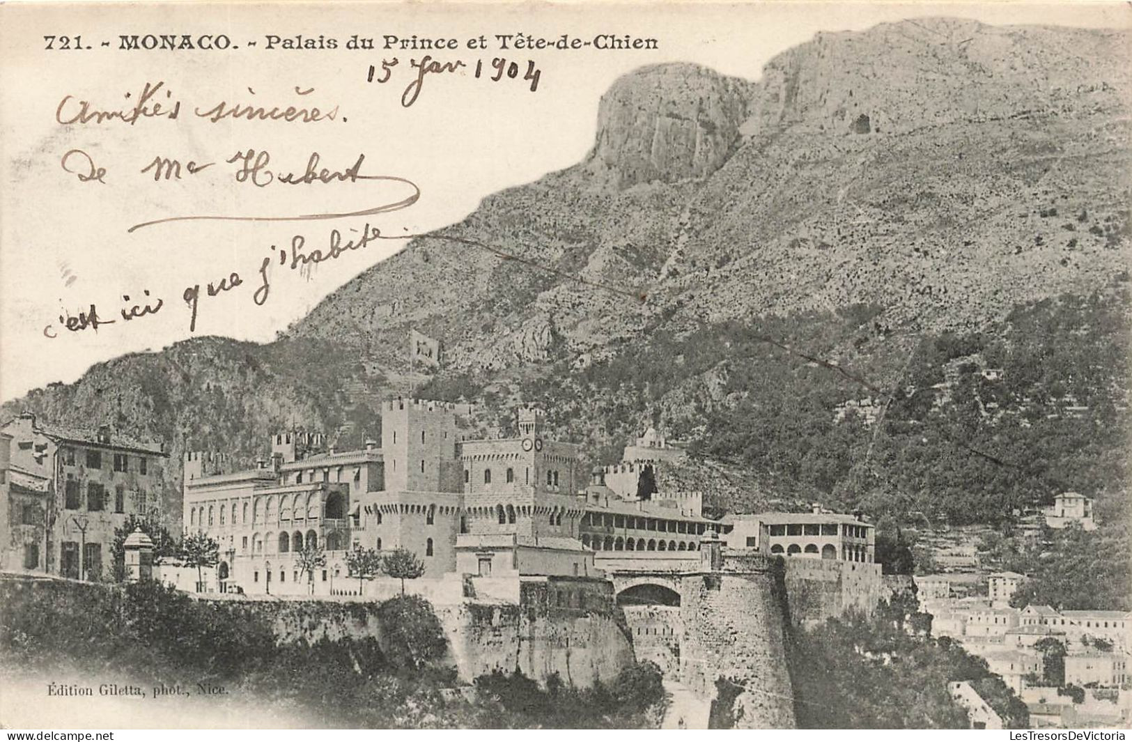 MONACO - Palais Du Prince Et Tête-de-Chien - Carte Postale Ancienne - Autres & Non Classés