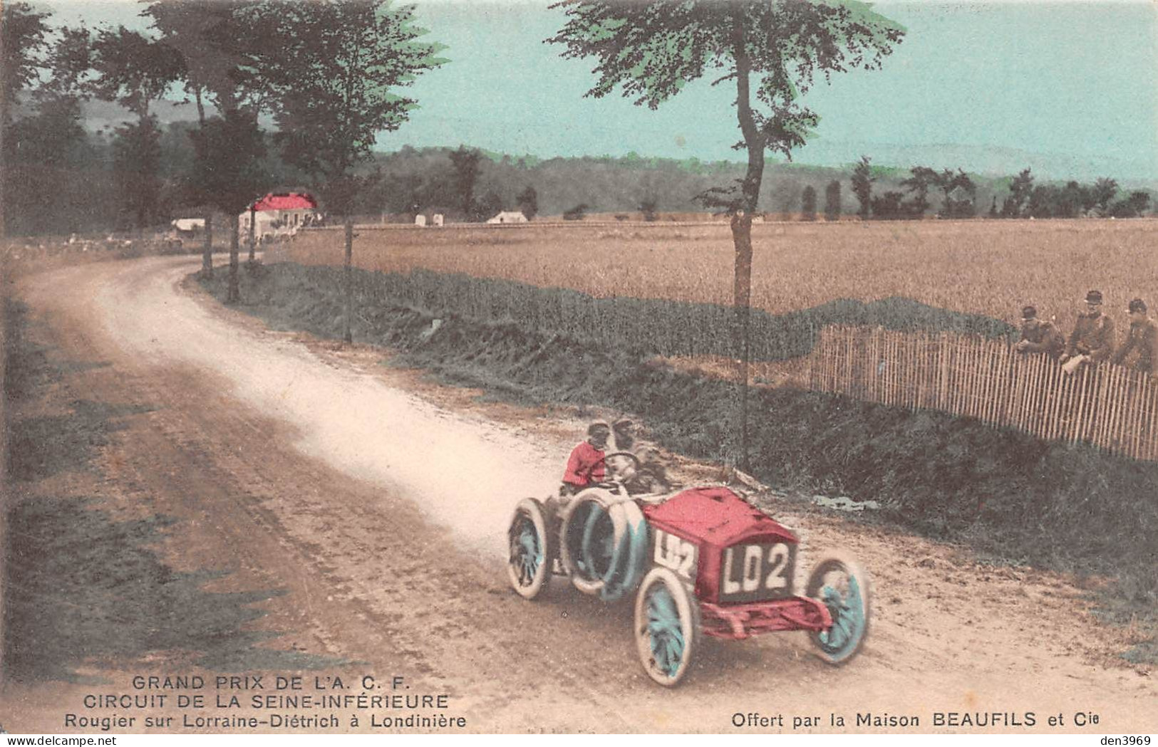 LONDINIERES (Seine-Maritime) - Rougier Sur Auto Lorraine-Diétrich - Circuit De La Seine-Inférieure - Voiture De Course - Londinières