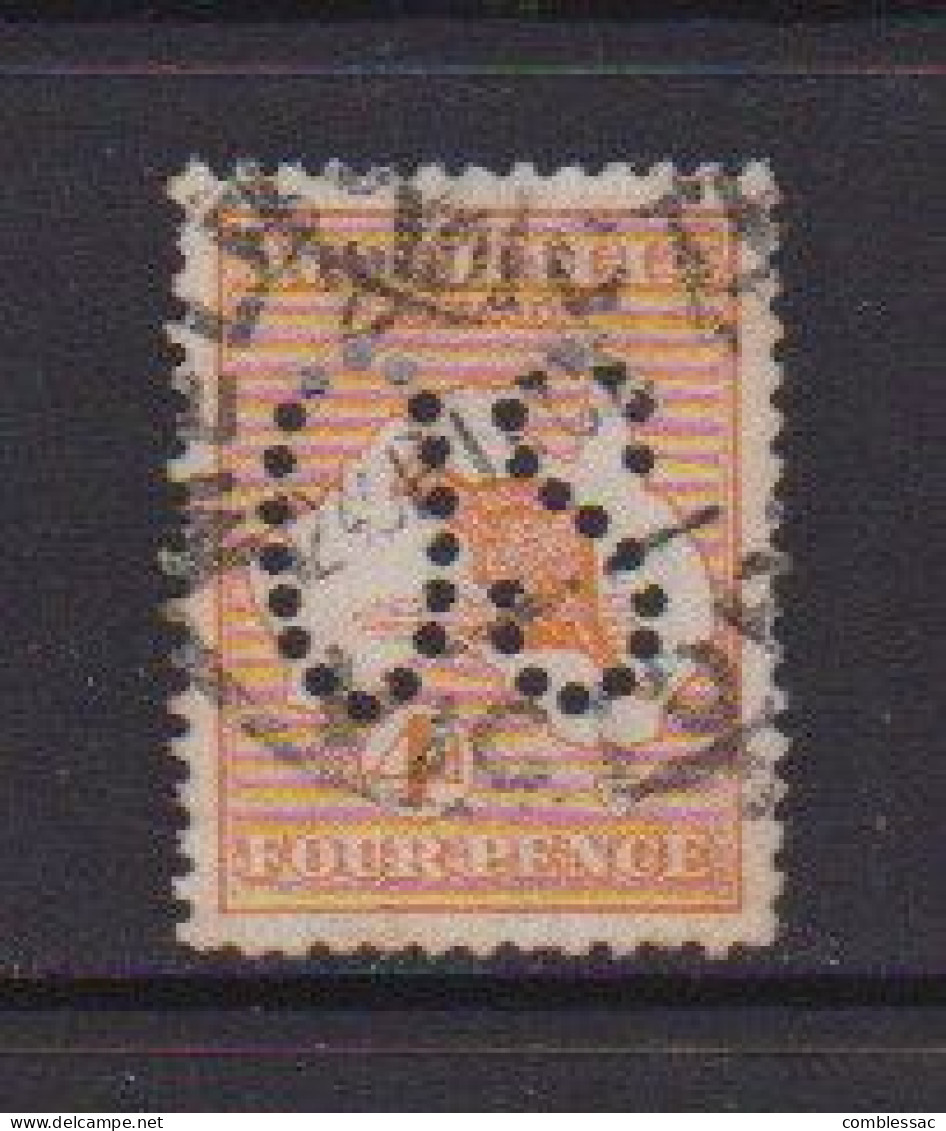 AUSTRALIA    1913    4d  Orange    Punctured  O S  Large        USED - Used Stamps