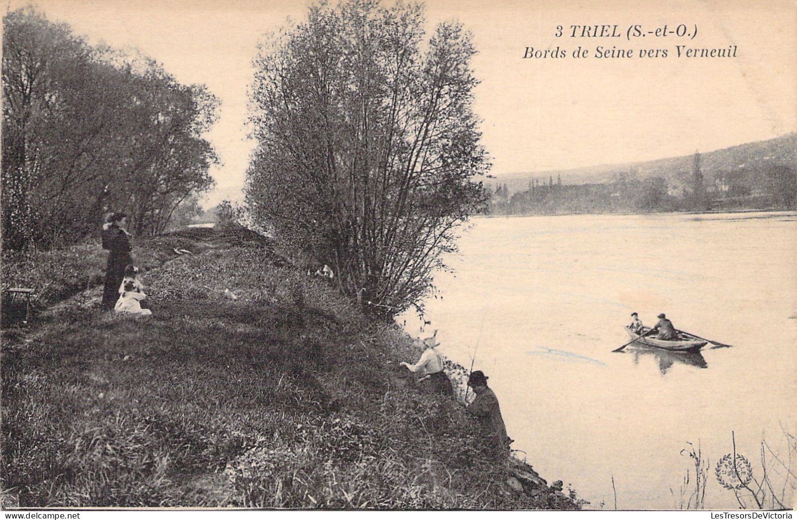 FRANCE - Triel - Bords De Seine Vers Verneuil - Animé - Carte Postale Ancienne - Triel Sur Seine