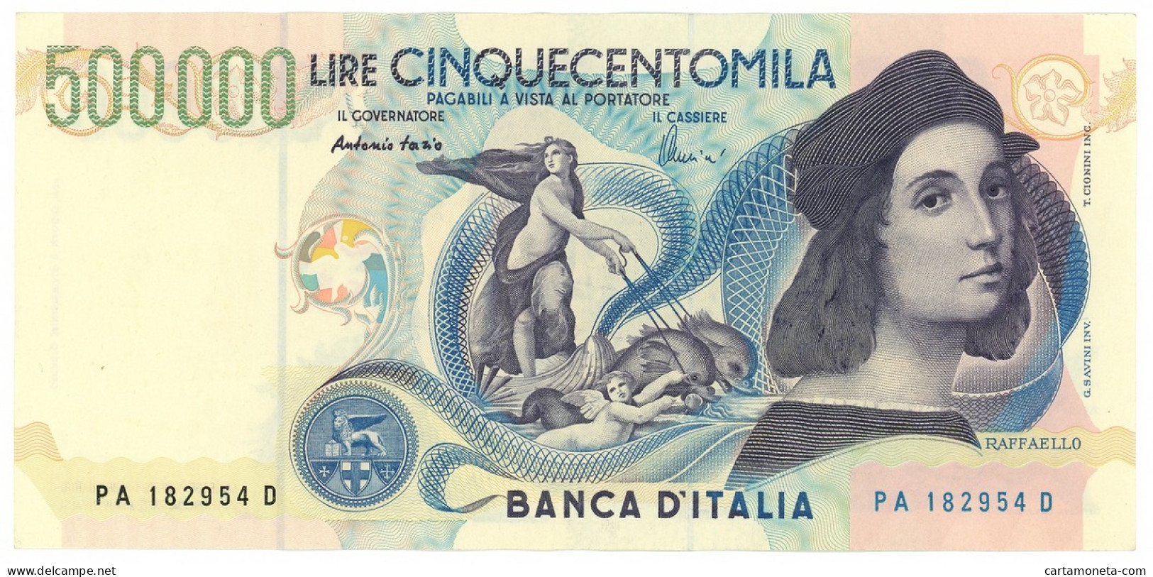 500000 LIRE BANCA D'ITALIA RAFFAELLO LETTERA A 13/05/1997 SPL/SPL+ - Altri & Non Classificati