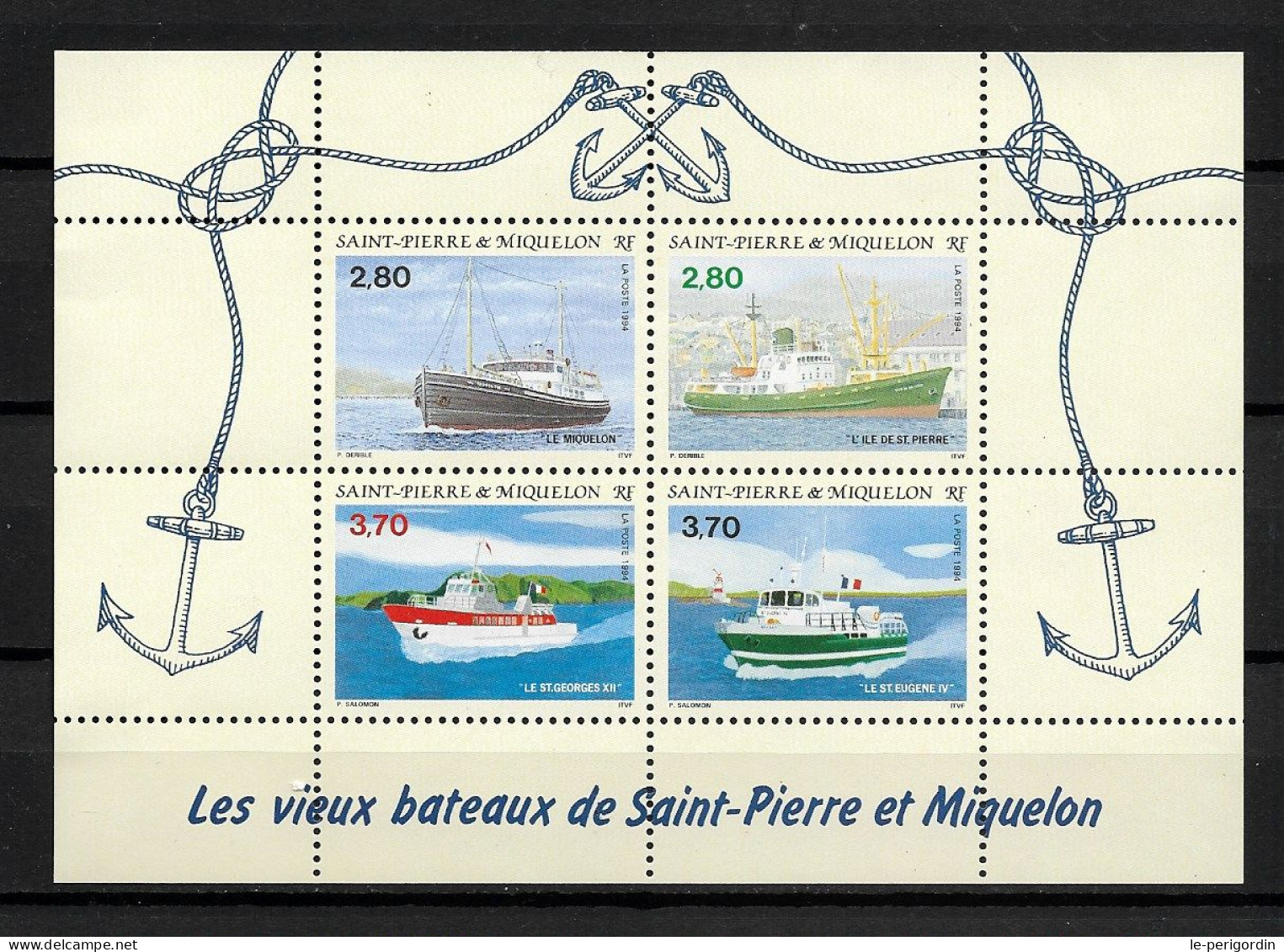 SAINT PIERRE ET MIQUELON , BF No 4  NEUF ,  **  , SANS CHARNIERE , TTB . - Blokken & Velletjes