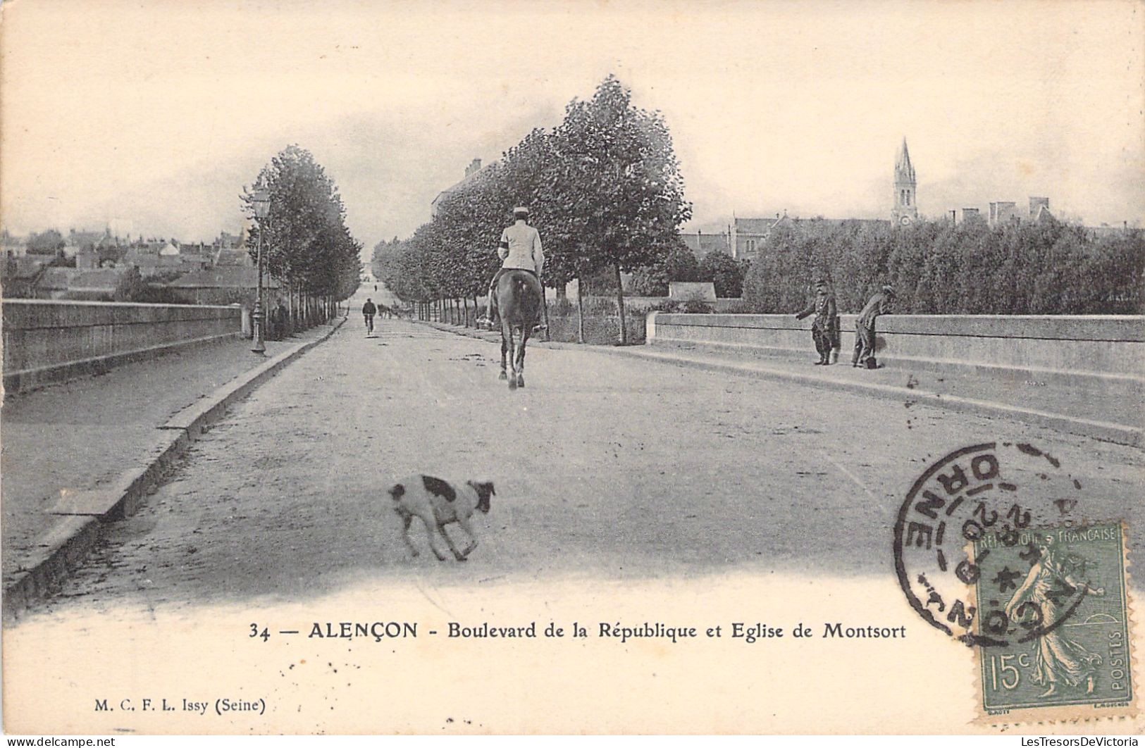 FRANCE - Alençon - Boulevard De La Republique Et Eglise De Montsort - Carte Postale Ancienne - Alencon