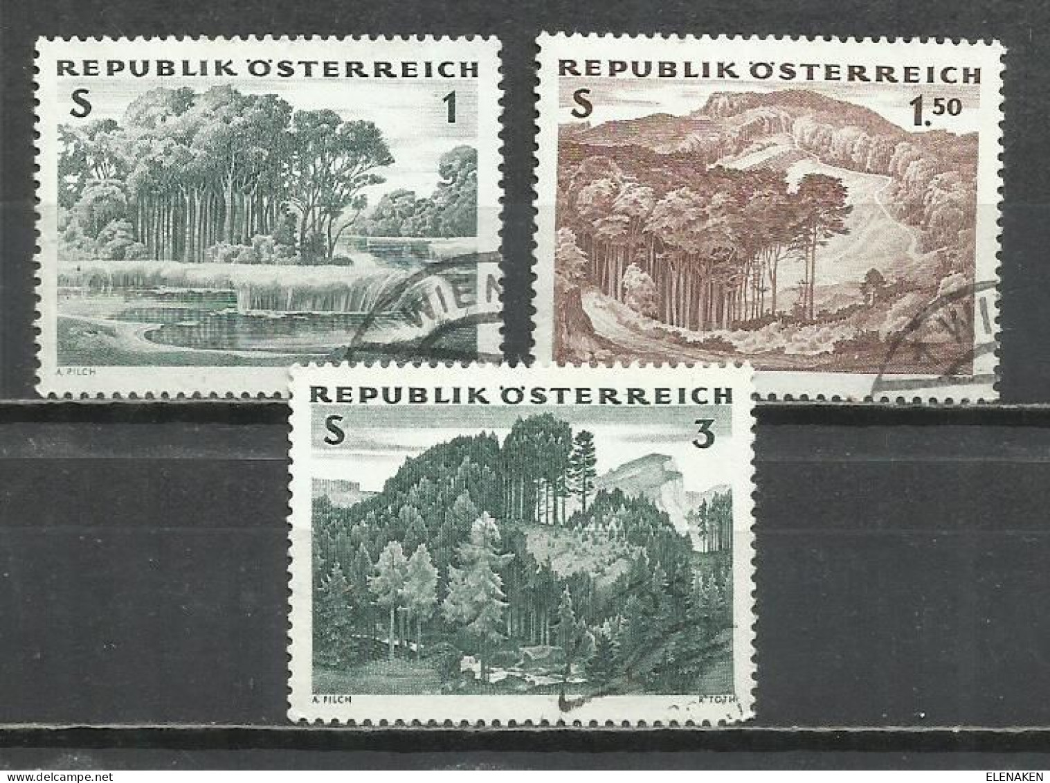 7494L-SERIE COMPLETA AUSTRIA 1962 Nº 961/963 BOSQUES NATURALEZA - Verzamelingen