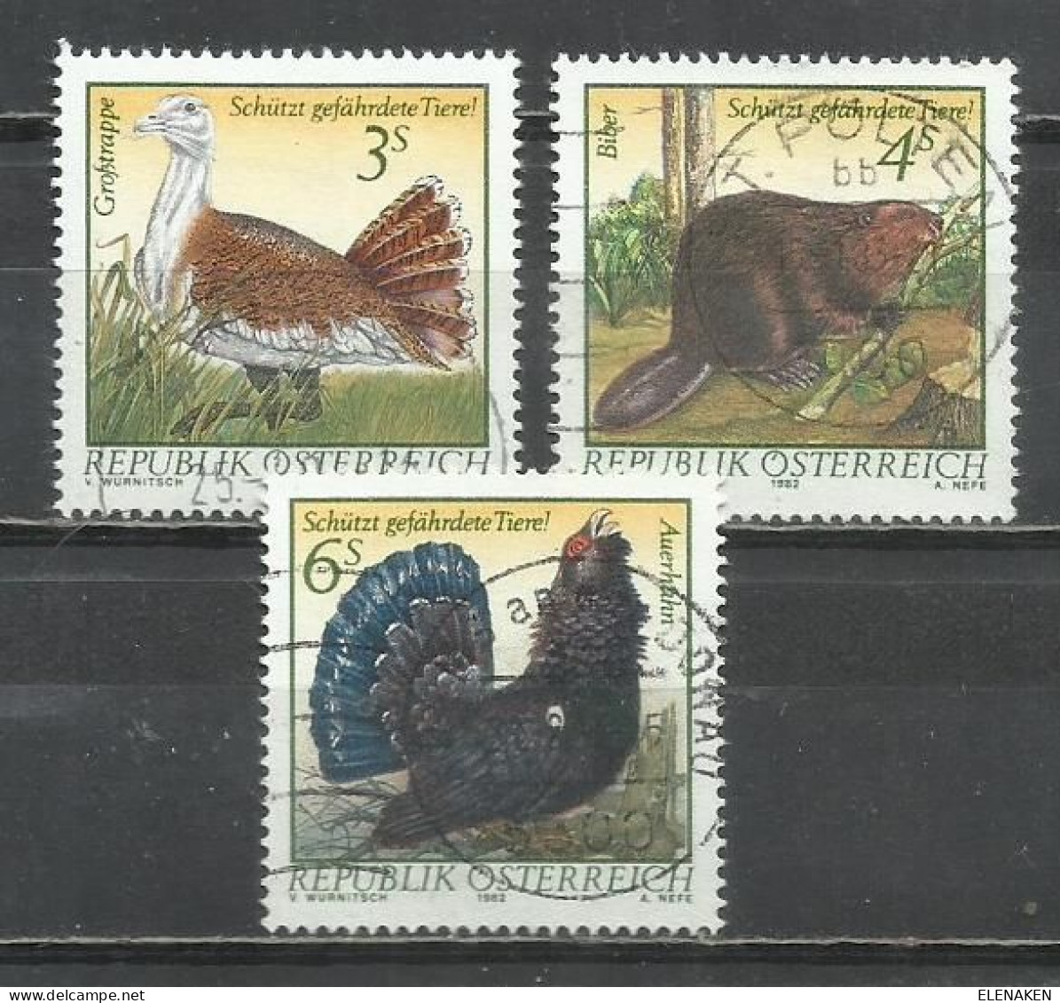 7494Ñ-SERIE COMPLETA AUSTRIA 1982 Nº 1546/1548 FAUNA EN EXTINCIÓN, ANIMALES EN PELIGRO - Colecciones