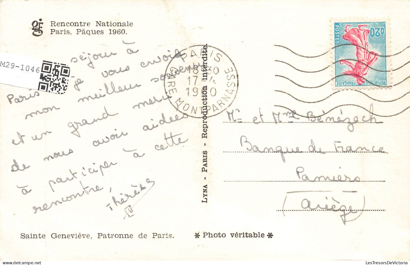 FRANCE - Paris - Patronne De Paris - Sainte Geneviève - Carte Postale Ancienne - Autres & Non Classés