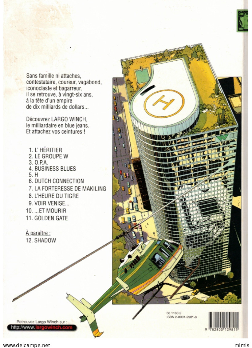 LARGO WINCH                 Golden Gate    N° 11    E.O. - Largo Winch