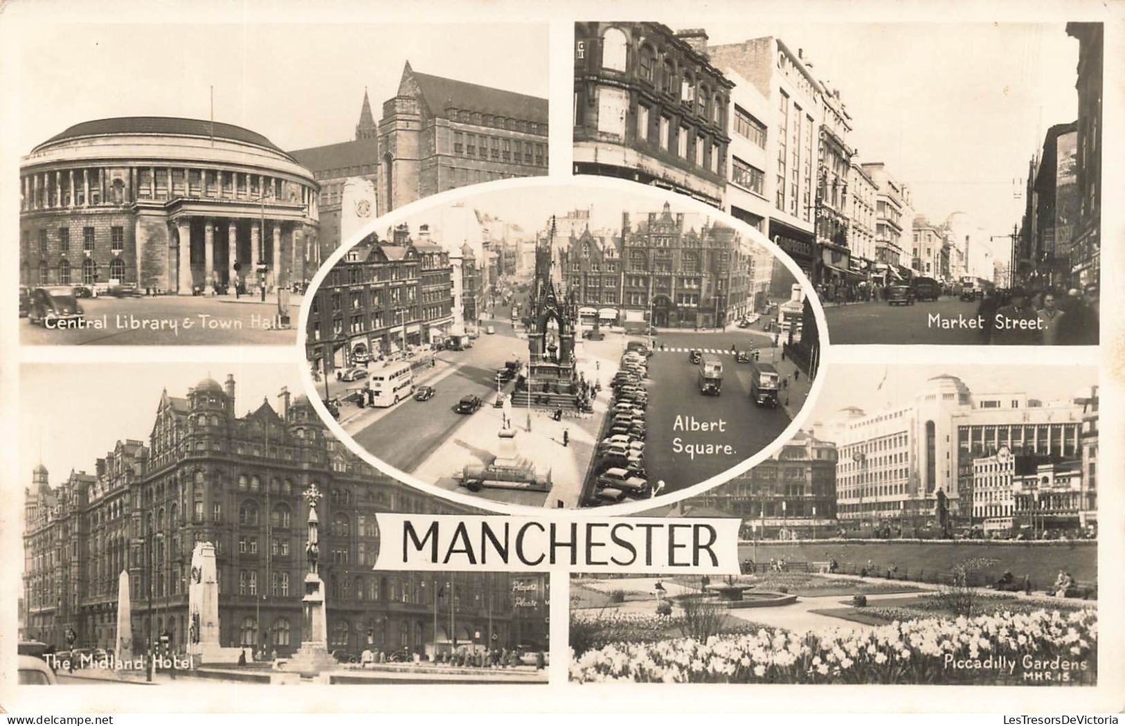 ROYAUME-UNI - Manchester - Market Street - Piccadilly Gardens - Albert Square - Carte Postale Ancienne - Other & Unclassified