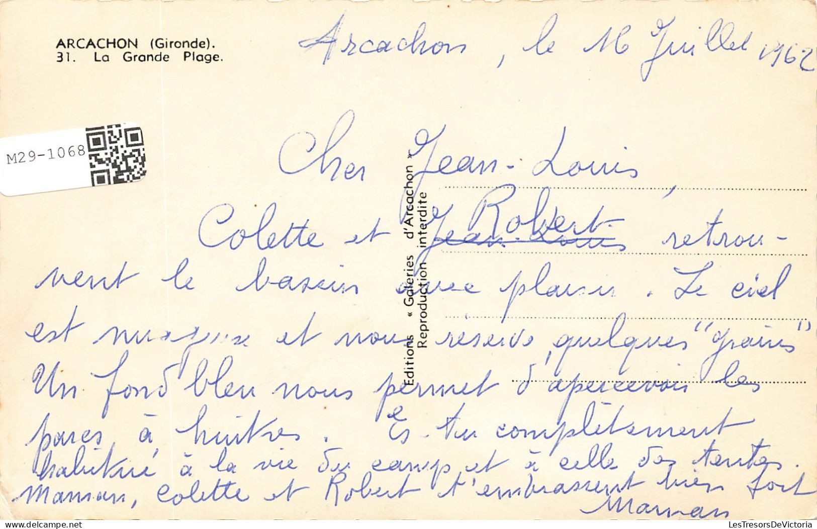 FRANCE - Arcachon - La Grande Plage - Carte Postale Ancienne - Arcachon