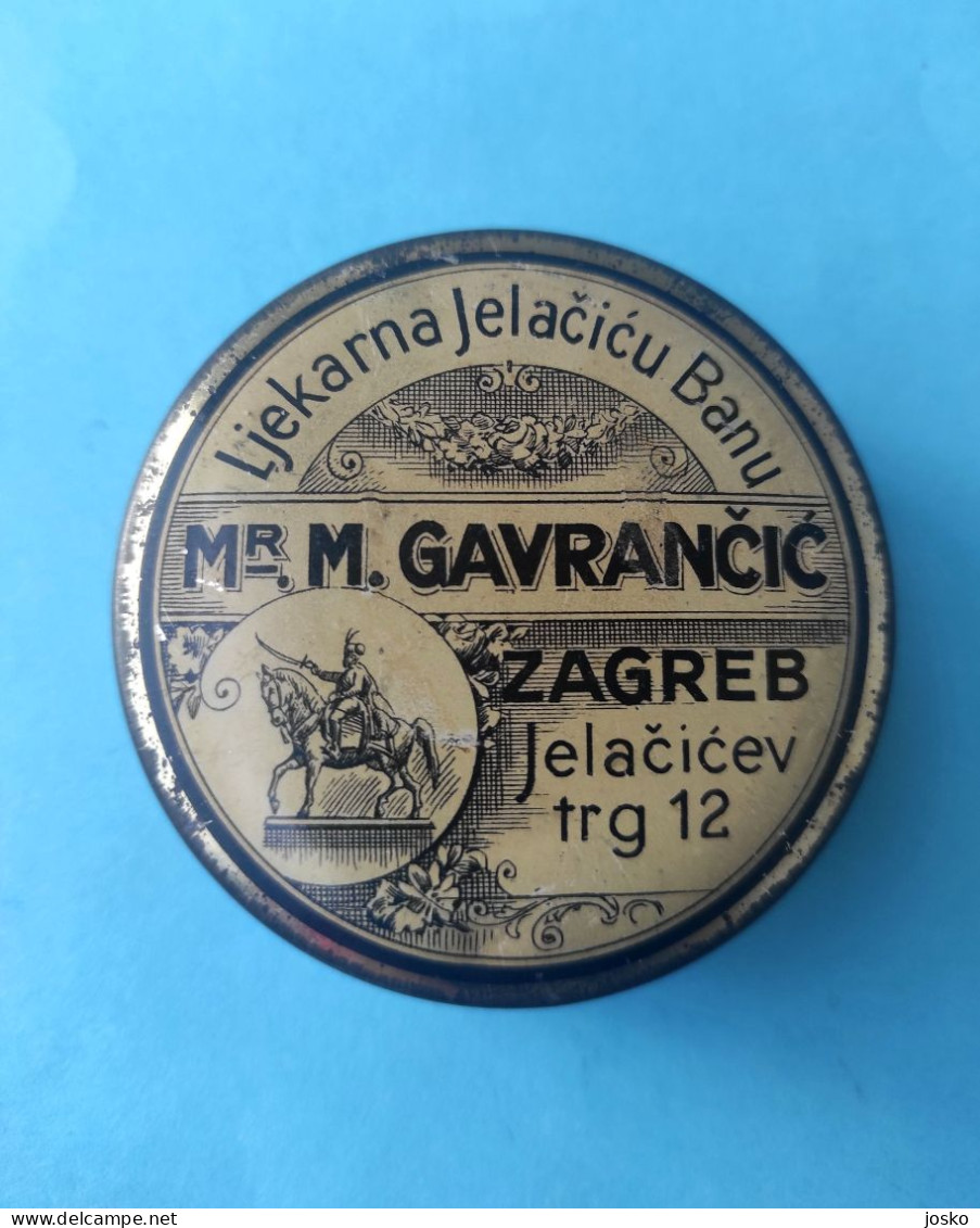LJEKARNA JELAČIĆU BANU - Mr. M. GAVRANČIĆ, ZAGREB ... Croatia Vintage Tin Box * Pharmacy Pharmacie Apotheke Farmacia - Estaño
