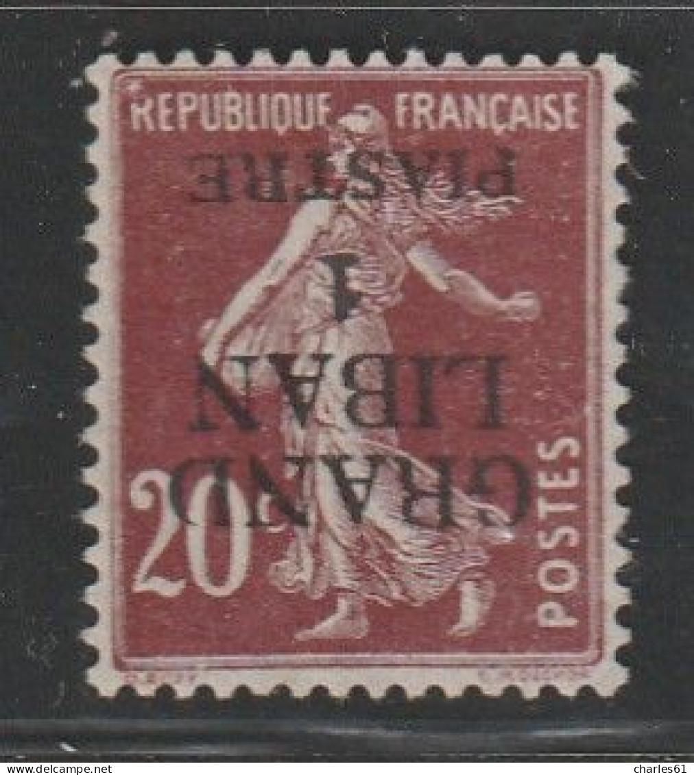 GRAND LIBAN - N°5a * (1924) VARIETE : Surcharge Renversée - - Neufs