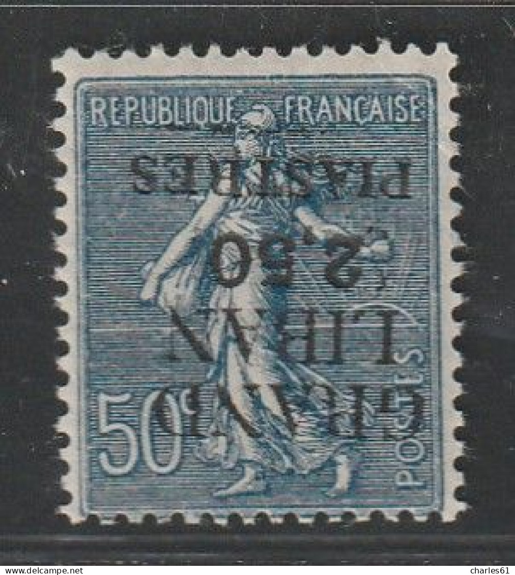 GRAND LIBAN - N°9a * (1924) VARIETE : Surcharge Renversée - - Neufs