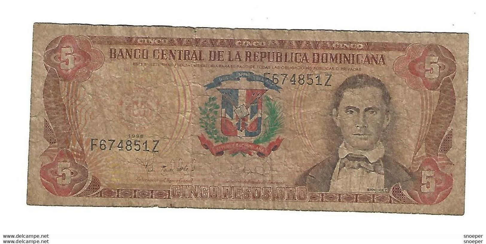 *dominican Republic 5 Pesos Oro 1996  152a - Dominicana