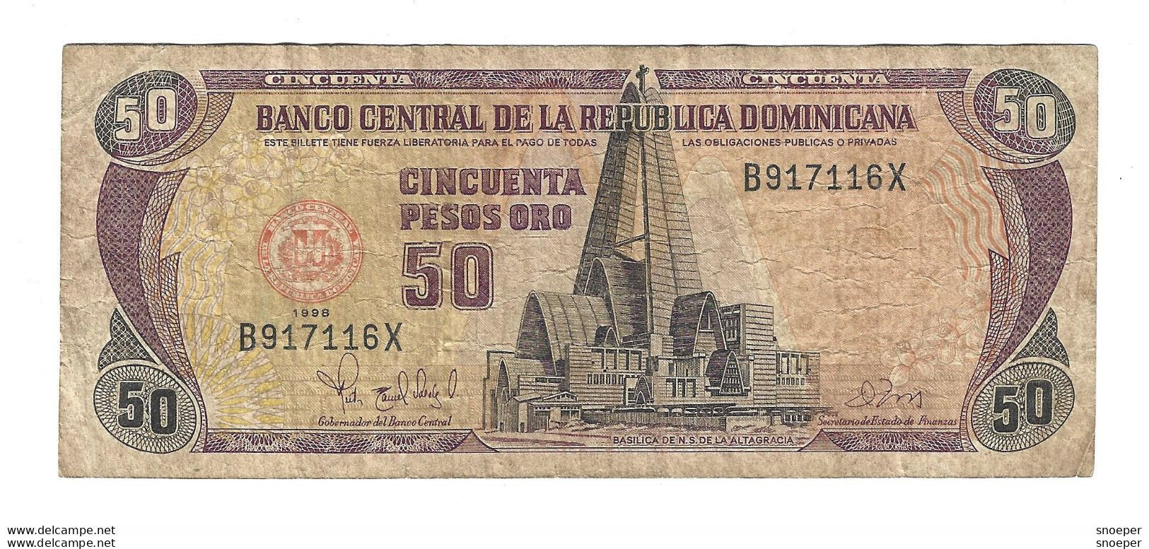 Dominican Republic 50 Pesos 1998   155 - Repubblica Dominicana